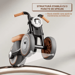 Jucarii, Copii si Bebe - Jucarii si jocuri - Jucarii de exterior - Masinute si vehicule pentru copii - Motocicletă fără pedale pentru copii, bicicletă pentru echilibru cu lumini și muzică, roți duble, pentru 18+ luni - Infinity.ro