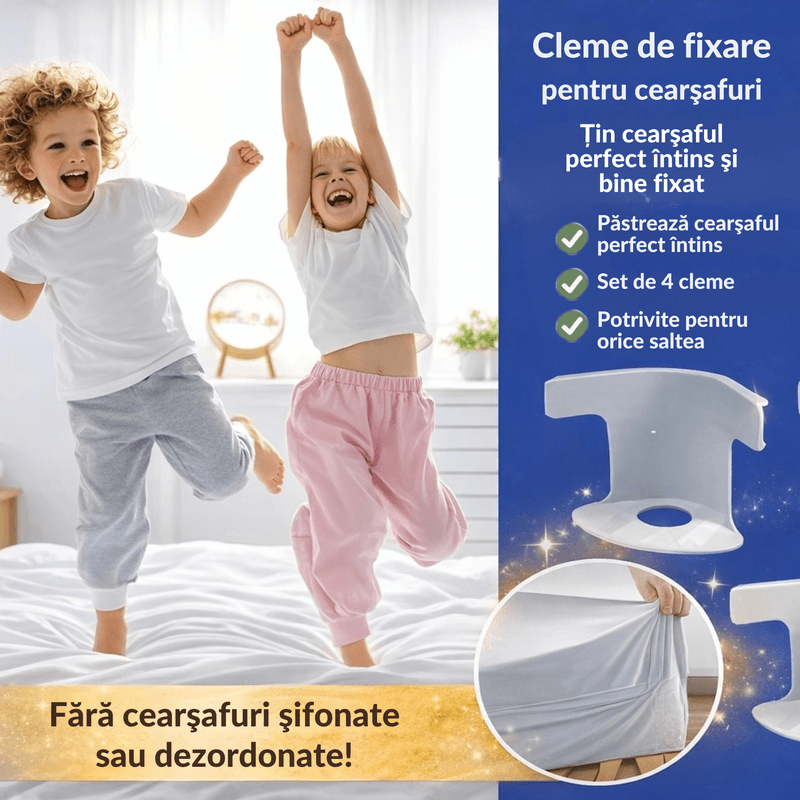 Casa si Gradina - Textile si covoare - Lenjerii de pat - Cearceafuri de pat - Set 4 suporturi pentru cearsaf, clips prindere pentru saltea, antialunecare, pentru cearsaf simplu sau cu elastic, gri - Infinity.ro