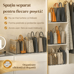 Casa si Gradina - Mobilier - Organizare si depozitare - Organizatoare pentru sertare si dulapuri - Organizator posete transparent, suport depozitare genti cu separatoare, anti-alunecare, pentru dulap, dressing sau raft - Infinity.ro