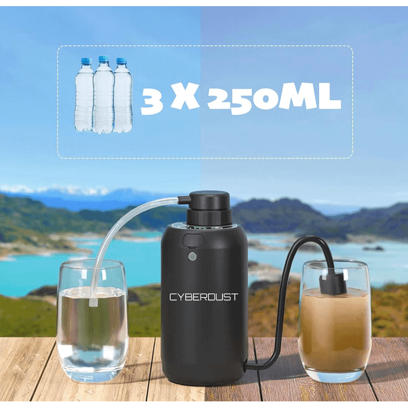Casa si Gradina - Bucatarie si vesela - Ustensile bucatarie - Cani filtrante si accesorii - Purificator de apa CYBERDUST, 5 Etape de filtrare, Filtrare apa de ploaie, rau, parau, lac, Certificat SGS, 750ml - Infinity.ro