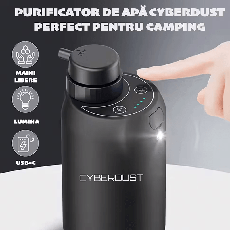 Casa si Gradina - Bucatarie si vesela - Ustensile bucatarie - Cani filtrante si accesorii - Purificator de apa CYBERDUST, 5 Etape de filtrare, Filtrare apa de ploaie, rau, parau, lac, Certificat SGS, 750ml - Infinity.ro