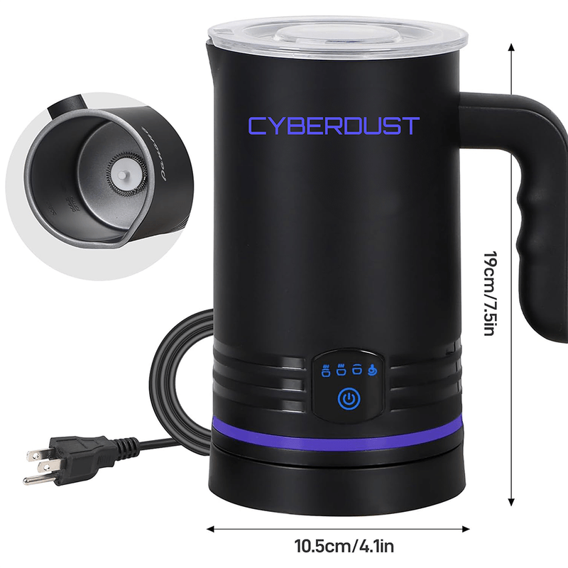 Electronice si Electrocasnice - Electrocasnice bucatarie - Preparare bauturi - Spumator de lapte 4in1 CYBERDUST, Spuma calda/rece, Lapte vegetal,Matcha,Latte,Cappuccino,Machiatto,Mocha,140/160/430ml - Infinity.ro
