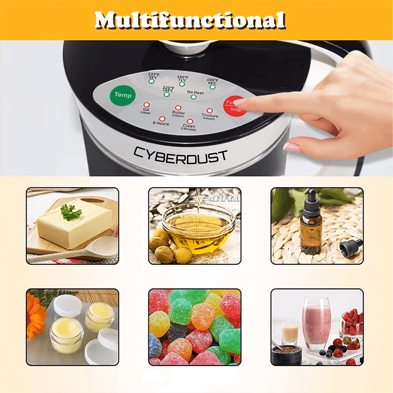 Casa si Gradina - Bucatarie si vesela - Vase pentru gatit - Ceainice si infuzoare - Aparat multifunctional 3 in 1 CYBERDUST, Infuzor, 1.2L, Ierburi, Unt, Tincturi, Uleiuri, Infuzare cu ierburi si plante - Infinity.ro