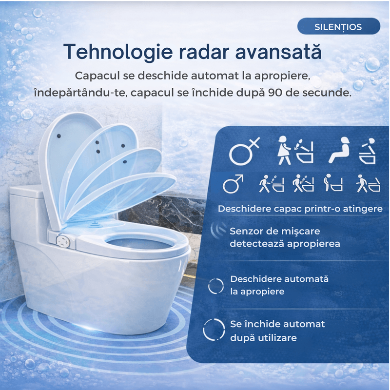 Casa si Gradina - Sanitare - Obiecte sanitare - Accesorii vase de toaleta - Capac toaleta cu bideu, apa calda, spalare si uscare, colac incalzit, telecomanda, autocuratare, lumina de noapte - Infinity.ro