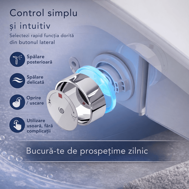 Casa si Gradina - Sanitare - Obiecte sanitare - Accesorii vase de toaleta - Capac toaleta cu bideu, apa calda, spalare si uscare, colac incalzit, telecomanda, autocuratare, lumina de noapte - Infinity.ro