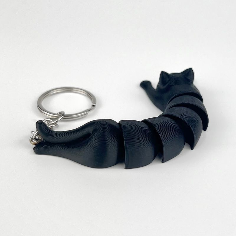 Fashion, accesorii si bijuterii - Femei - Accesorii femei - Alte accesorii femei - Breloc Pisica 3D, Negru, Flexibil, Plastic, 10Cm - Infinity.ro