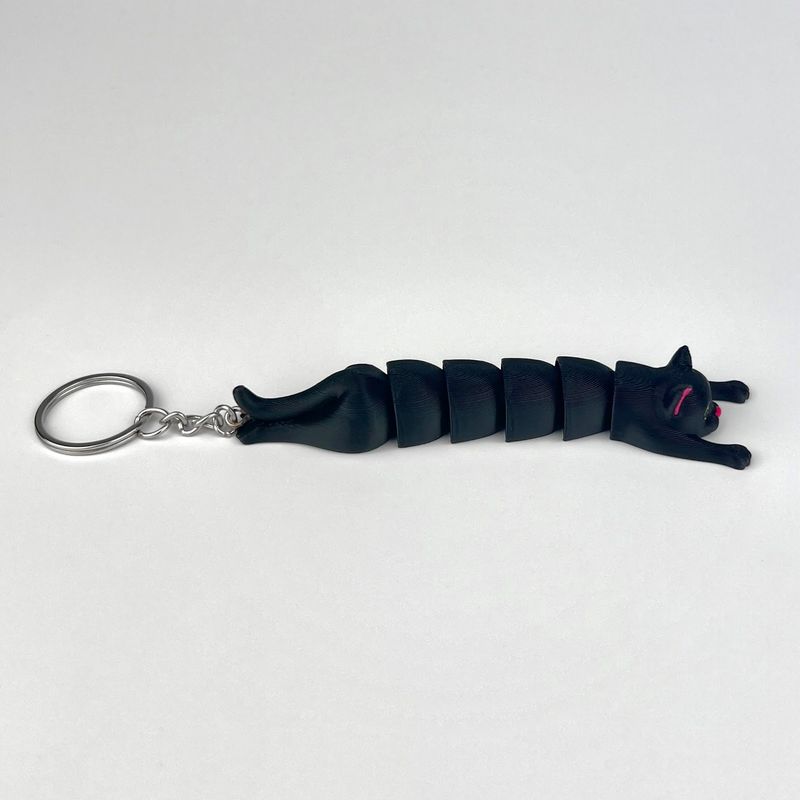 Fashion, accesorii si bijuterii - Femei - Accesorii femei - Alte accesorii femei - Breloc Pisica 3D, Negru, Flexibil, Plastic, 10Cm - Infinity.ro