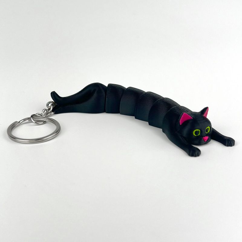 Fashion, accesorii si bijuterii - Femei - Accesorii femei - Alte accesorii femei - Breloc Pisica 3D, Negru, Flexibil, Plastic, 10Cm - Infinity.ro