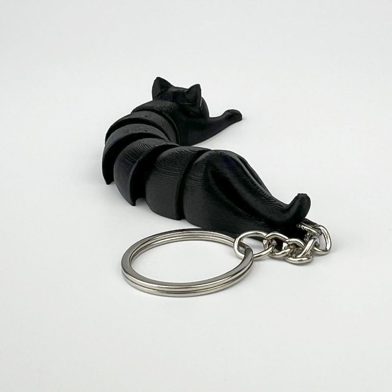 Fashion, accesorii si bijuterii - Femei - Accesorii femei - Alte accesorii femei - Breloc Pisica 3D, Negru, Flexibil, Plastic, 10Cm - Infinity.ro