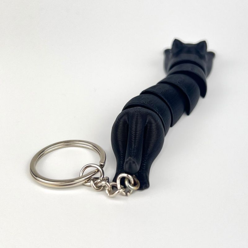 Fashion, accesorii si bijuterii - Femei - Accesorii femei - Alte accesorii femei - Breloc Pisica 3D, Negru, Flexibil, Plastic, 10Cm - Infinity.ro