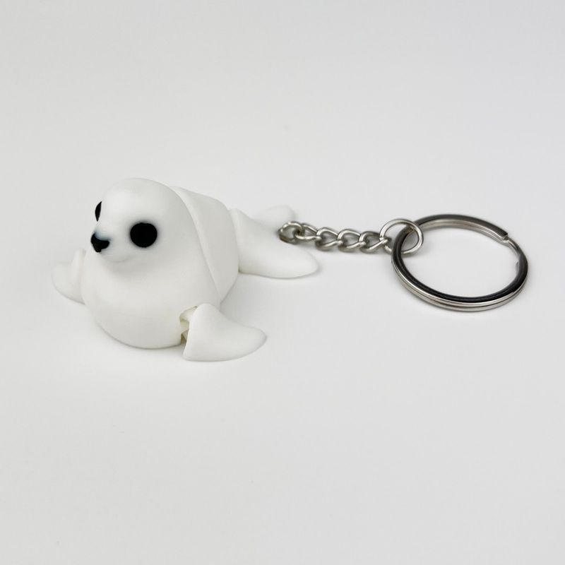 Fashion, accesorii si bijuterii - Femei - Accesorii femei - Alte accesorii femei - Breloc Foca 3D, Flexibil, Plastic, 5Cm, Alb - Infinity.ro