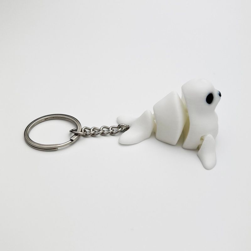 Fashion, accesorii si bijuterii - Femei - Accesorii femei - Alte accesorii femei - Breloc Foca 3D, Flexibil, Plastic, 5Cm, Alb - Infinity.ro
