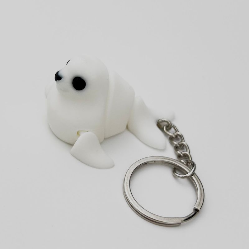 Fashion, accesorii si bijuterii - Femei - Accesorii femei - Alte accesorii femei - Breloc Foca 3D, Flexibil, Plastic, 5Cm, Alb - Infinity.ro