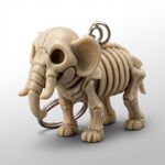Fashion, accesorii si bijuterii - Femei - Accesorii femei - Alte accesorii femei - Breloc Silueta Exotica Elefant Scheletic, Bej, 10 cm - Infinity.ro