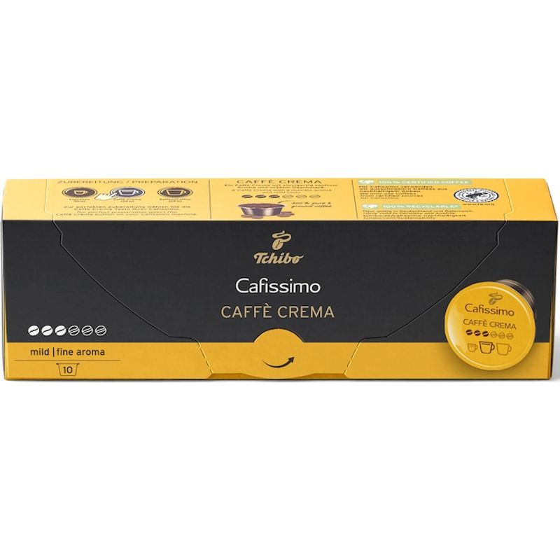 Market - Cafea si ceaiuri - Cafea - Capsule si paduri cafea - Capsule Tchibo Cafissimo Caffè Crema Fine Aroma, 10 Capsule, 75 g - Infinity.ro