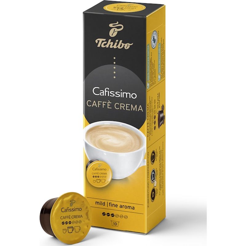 Market - Cafea si ceaiuri - Cafea - Capsule si paduri cafea - Capsule Tchibo Cafissimo Caffè Crema Fine Aroma, 10 Capsule, 75 g - Infinity.ro