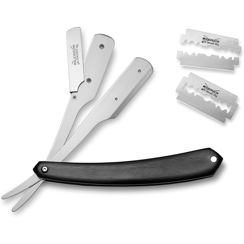 Ingrijire personala si Cosmetice - Aparate & accesorii ingrijire personala - Aparate de ras si tuns - Aparate de ras clasice - Brici pentru ras si barbierit Wilkinson Classic The Pioneer, maner de lemn si otel inoxidabil - Infinity.ro