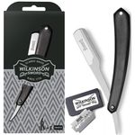 Ingrijire personala si Cosmetice - Aparate & accesorii ingrijire personala - Aparate de ras si tuns - Aparate de ras clasice - Brici pentru ras si barbierit Wilkinson Classic The Pioneer, maner de lemn si otel inoxidabil - Infinity.ro
