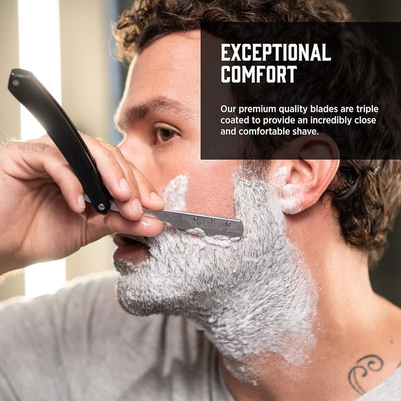 Ingrijire personala si Cosmetice - Aparate & accesorii ingrijire personala - Aparate de ras si tuns - Aparate de ras clasice - Brici pentru ras si barbierit Wilkinson Classic The Pioneer, maner de lemn si otel inoxidabil - Infinity.ro