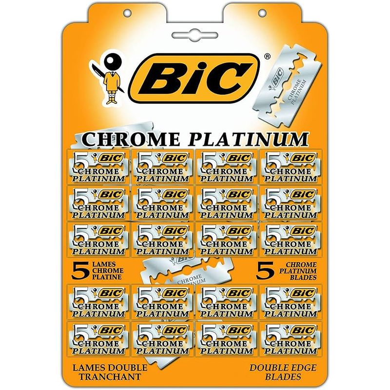 Ingrijire personala si Cosmetice - Aparate & accesorii ingrijire personala - Aparate de ras si tuns - Accesorii aparate de ras - Set 100 rezerve, lame pentru aparat de ras BIC Chrome Platinum, 5 x 20buc - Infinity.ro
