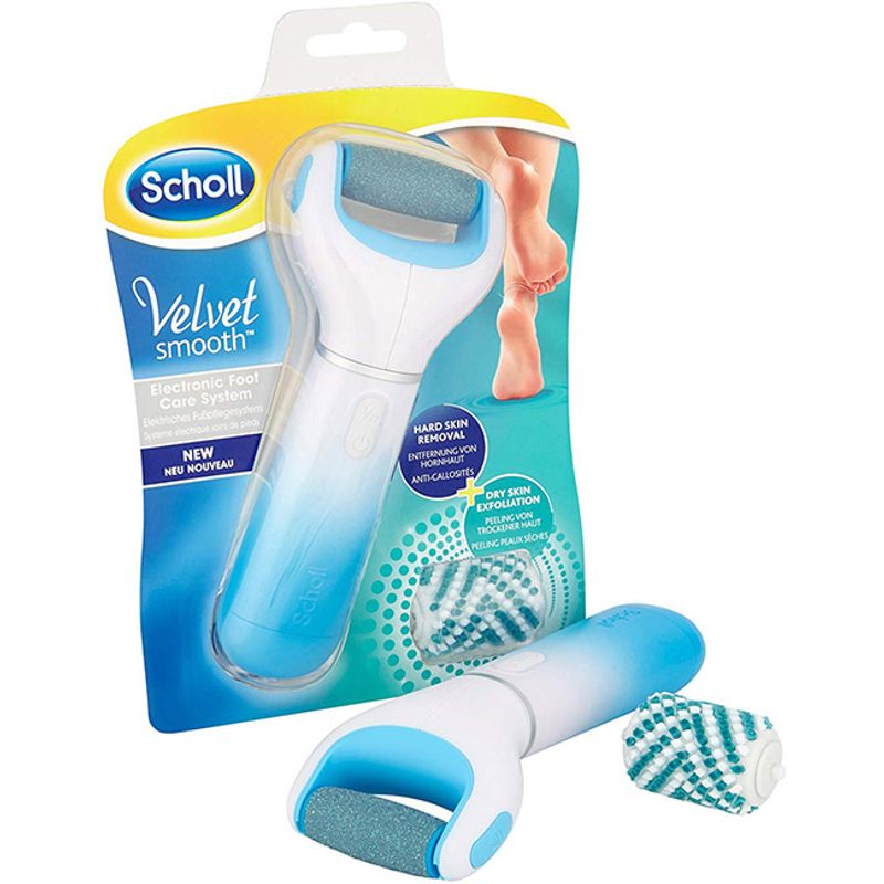 Ingrijire personala si Cosmetice - Manichiura si pedichiura - Pile cosmetice - Pila cosmetica electrica Scholl Velvet Smooth daimond cu cap pentru exfoliere inclus, Albastru - Infinity.ro