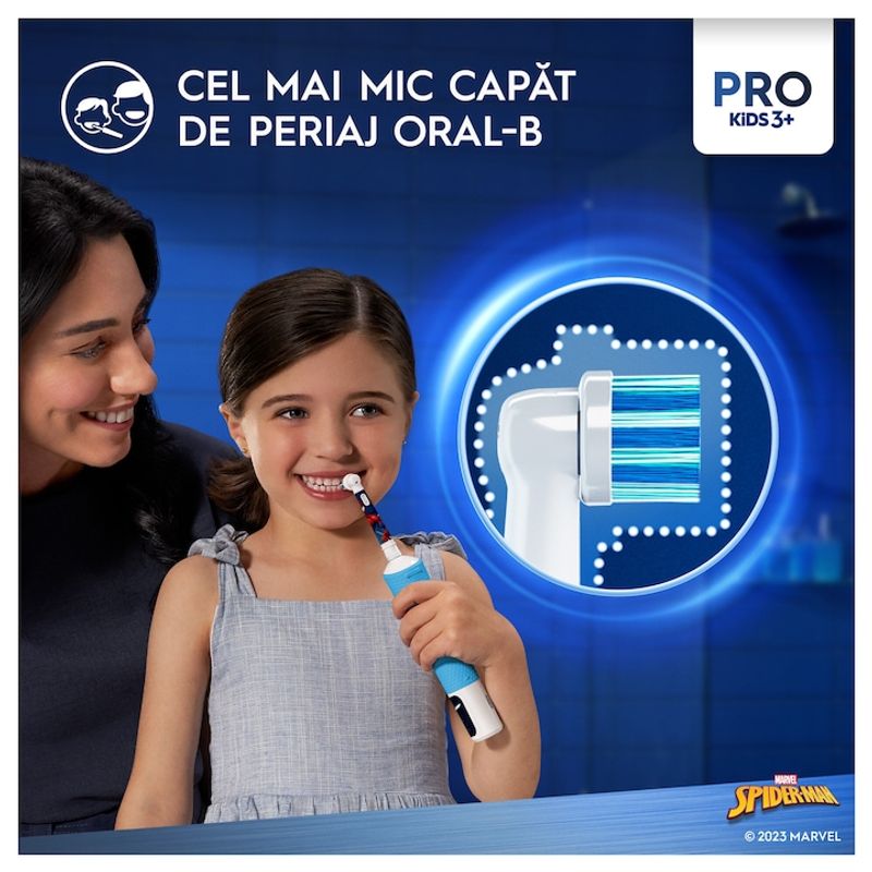 Ingrijire personala si Cosmetice - Igiena dentara - Rezerve si accesorii - Rezerve periuta de dinti electrica pentru copii Oral-B Pro Kids Spiderman, 4 buc - Infinity.ro