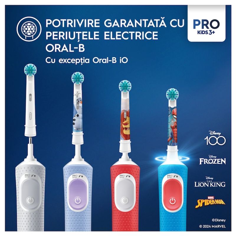 Ingrijire personala si Cosmetice - Igiena dentara - Rezerve si accesorii - Rezerve periuta de dinti electrica pentru copii Oral-B Pro Kids Spiderman, 4 buc - Infinity.ro