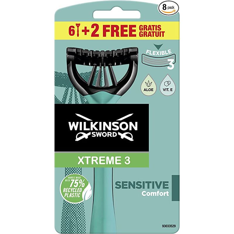 Ingrijire personala si Cosmetice - Aparate & accesorii ingrijire personala - Aparate de ras si tuns - Aparate de ras clasice - Aparat de ras de unica folosinta Wilkinson Extreme 3 Sensitive Comfort, Barbati, 8 buc - Infinity.ro