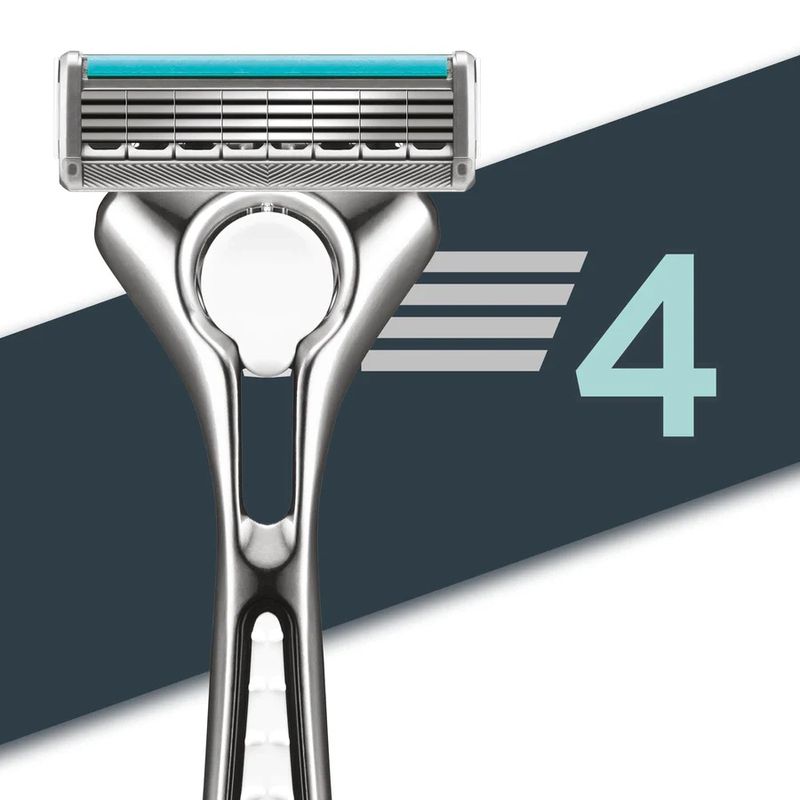 Ingrijire personala si Cosmetice - Aparate & accesorii ingrijire personala - Aparate de ras si tuns - Aparate de ras clasice - Set Aparat de Ras Wilkinson Sword Quattro Titanium Essential 4 Sensitive,9 rezerve - Infinity.ro
