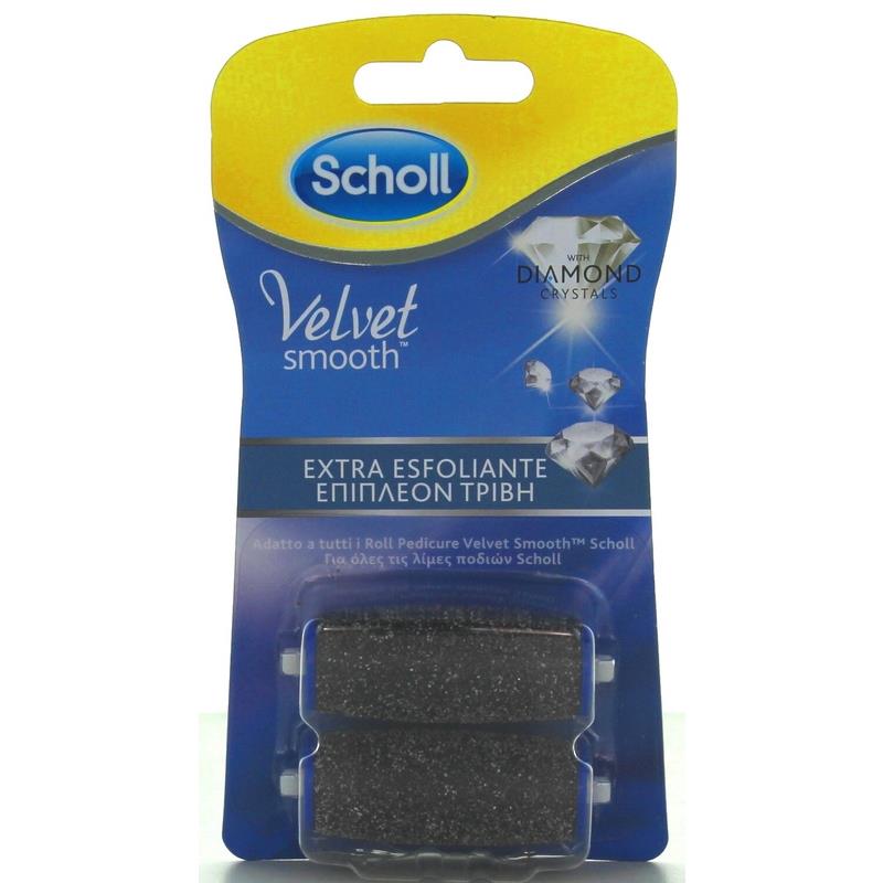 Ingrijire personala si Cosmetice - Aparate & accesorii ingrijire personala - Aparate cosmetice - Aparate intretinere si ingrijire corporala - Set 2 rezerve pila electrica Scholl Velvet Smooth With Diamond Crystals Extra Esfoliante - Infinity.ro