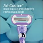 Ingrijire personala si Cosmetice - Aparate & accesorii ingrijire personala - Aparate de ras si tuns - Aparate de ras clasice - Aparat de ras clasic Gillette Venus Swirl Smooth, mov, set cu 2 piese de schimb - Infinity.ro
