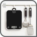 Electronice si Electrocasnice - Electrocasnice bucatarie - Mixere, tocatoare & roboti de bucatarie - Cantare de bucatarie - Cantar de bucatarie Tefal Optiss - BC5005V0, 5 kg, sticla securizata, functie Tara, carlig de agatat, negru - Infinity.ro