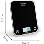 Electronice si Electrocasnice - Electrocasnice bucatarie - Mixere, tocatoare & roboti de bucatarie - Cantare de bucatarie - Cantar de bucatarie Tefal Optiss - BC5005V0, 5 kg, sticla securizata, functie Tara, carlig de agatat, negru - Infinity.ro