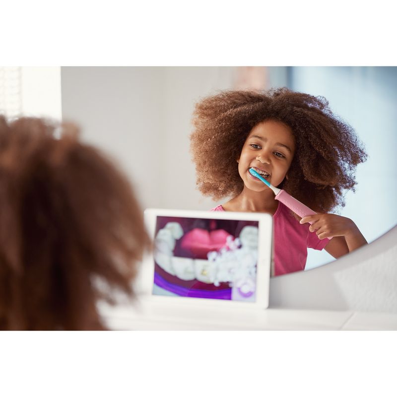 Ingrijire personala si Cosmetice - Igiena dentara - Periute de dinti electrice - Periuta de dinti electrica pentru copii Philips Sonicare HX6352/42, conectare aplicatie Philips Sonicare for Kids, roz - Infinity.ro