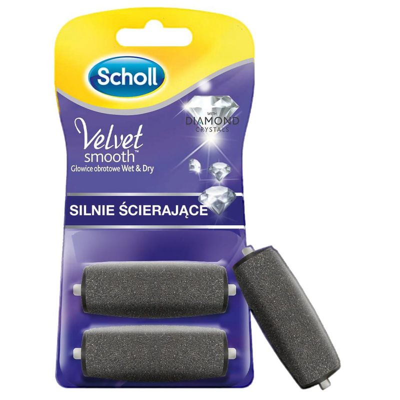 Ingrijire personala si Cosmetice - Aparate & accesorii ingrijire personala - Aparate cosmetice - Aparate intretinere si ingrijire corporala - Set 2 rezerve pila electrica Scholl Velvet Smooth Wet & Dry cu cristale de diamant, Granulatie ridicata, Gri - Infinity.ro
