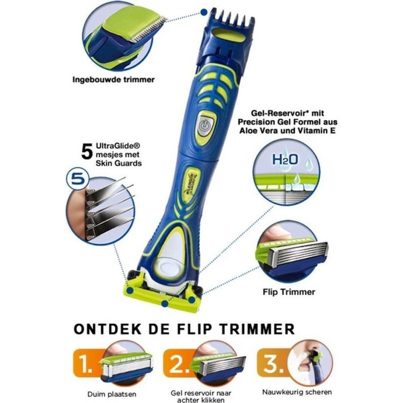 Ingrijire personala si Cosmetice - Aparate & accesorii ingrijire personala - Aparate de ras si tuns - Aparate de ras electrice - Set Aparat de Tuns 4 in 1 Wilkinson Hydro5 Groomer si Aparat de Ras, + 9 rezerve - Infinity.ro