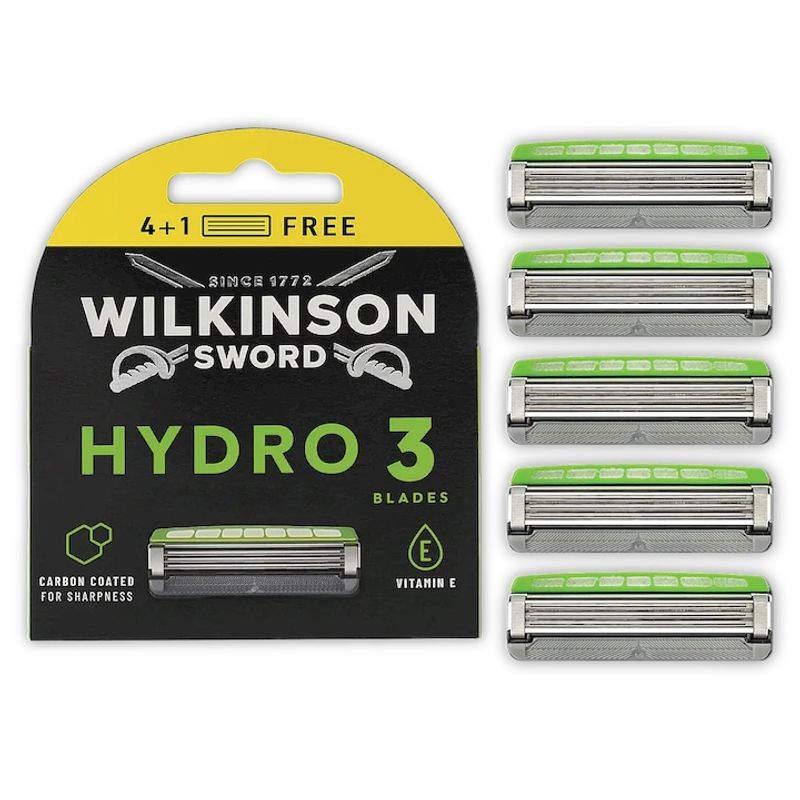 Ingrijire personala si Cosmetice - Aparate & accesorii ingrijire personala - Aparate de ras si tuns - Accesorii aparate de ras - Rezerve Wilkinson Hydro 3 Hydrating Gel razor blades, pachet de 5 buc - Infinity.ro