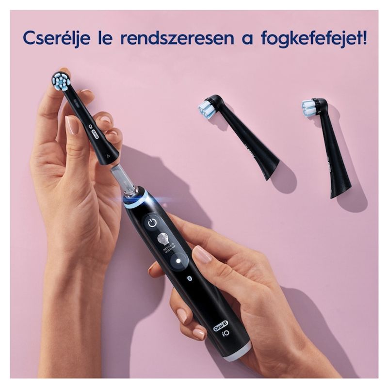 Ingrijire personala si Cosmetice - Igiena dentara - Rezerve si accesorii - Cap de periuta de dinti, Oral-B, iO Gentle Care, 4 buc, Negru - Infinity.ro