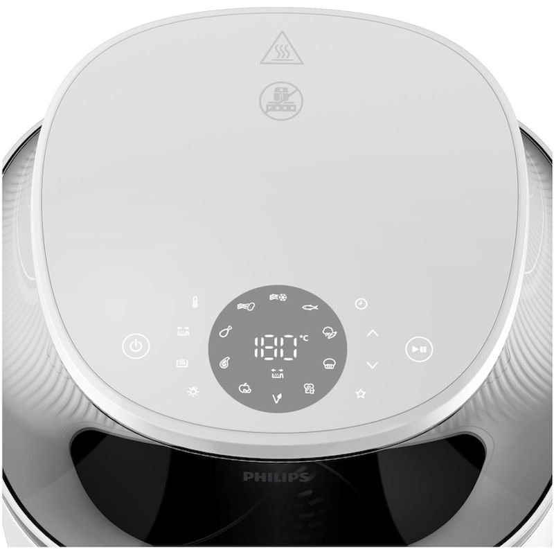 Electronice si Electrocasnice - Electrocasnice bucatarie - Aparate de gatit & desert - Friteuze - Friteuza cu aer cald Philips NA331/10 seria 3000, compact digital, 1700W, capacitate 6.2L, Culoare alb cu argintiu - Infinity.ro