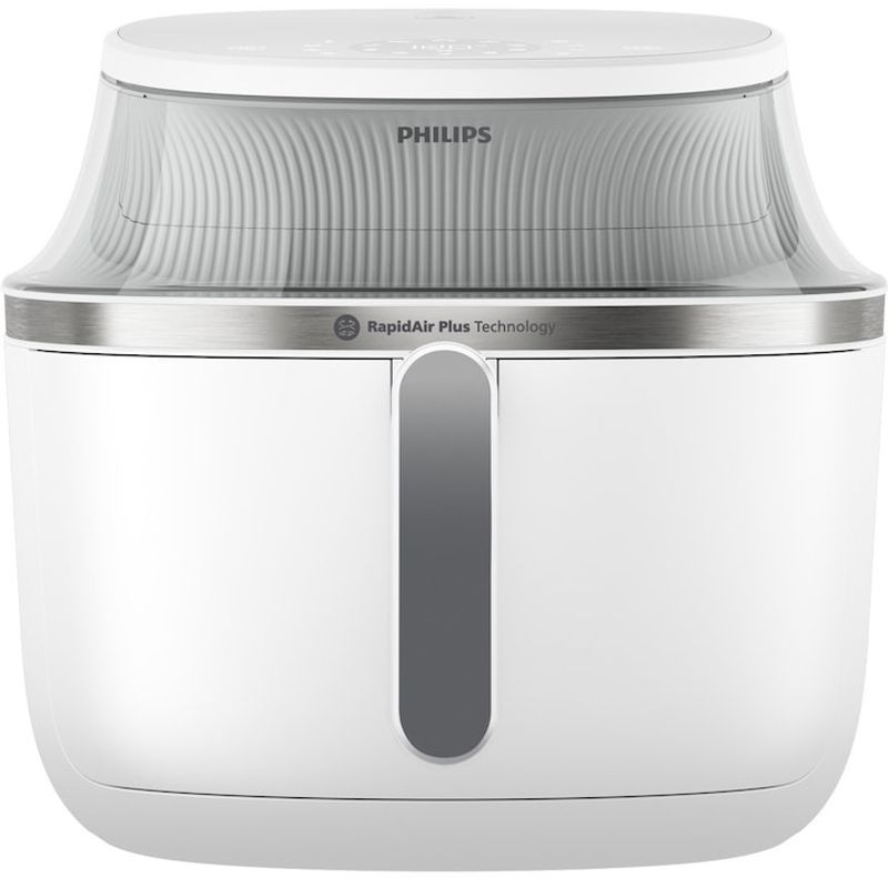 Electronice si Electrocasnice - Electrocasnice bucatarie - Aparate de gatit & desert - Friteuze - Friteuza cu aer cald Philips NA331/10 seria 3000, compact digital, 1700W, capacitate 6.2L, Culoare alb cu argintiu - Infinity.ro