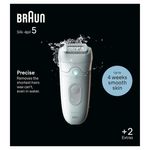 Ingrijire personala si Cosmetice - Aparate & accesorii ingrijire personala - Epilatoare si accesorii - Epilatoare - Epilator Braun Silk-épil 5 5-011 Wet & Dry, MicroGrip, Smart Light, 28 de pensete, 2 viteze, Alb/Gri - Infinity.ro