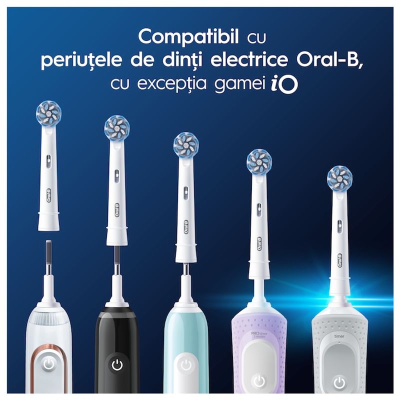 Ingrijire personala si Cosmetice - Igiena dentara - Rezerve si accesorii - Rezerve periuta de dinti electrica Sensitive Clean Oral-B Pro, 10 buc - Infinity.ro
