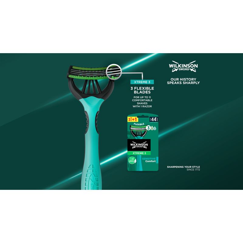 Ingrijire personala si Cosmetice - Aparate & accesorii ingrijire personala - Aparate de ras si tuns - Aparate de ras clasice - Aparat de ras de unica folosinta Wilkinson Extreme 3 Sensitive Comfort, Barbati, 12 buc - Infinity.ro