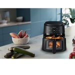 Electronice si Electrocasnice - Electrocasnice bucatarie - Aparate de gatit & desert - Friteuze - Friteuza fara ulei Philips NA220/00 Seria 2000, 4.2 l, 13 metode de gatit, Fereastra de gatit, Ecran tactil, negru - Infinity.ro