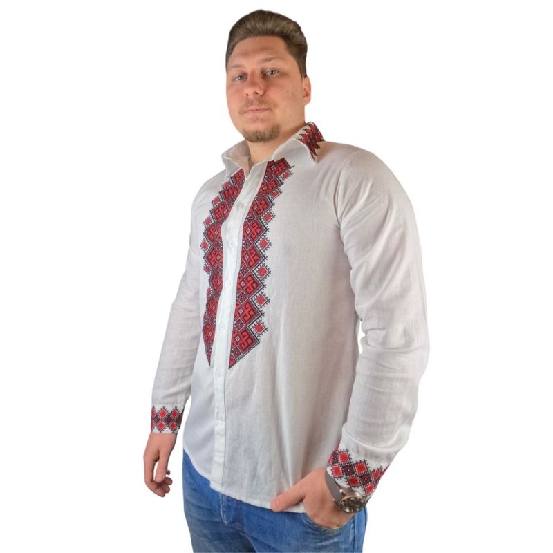 Fashion, accesorii si bijuterii - Barbati - Imbracaminte - Camasi barbati - Ie barbati CPB alb/rosu , marimea S - Infinity.ro