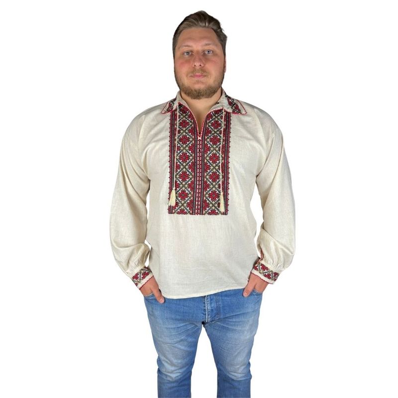 Fashion, accesorii si bijuterii - Barbati - Imbracaminte - Camasi barbati - Ie barbati CPB3 bej/rosu , marimea S - Infinity.ro