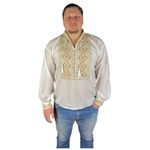 Fashion, accesorii si bijuterii - Barbati - Imbracaminte - Camasi barbati - Ie barbati CPF26 alb/bej , marimea S - Infinity.ro