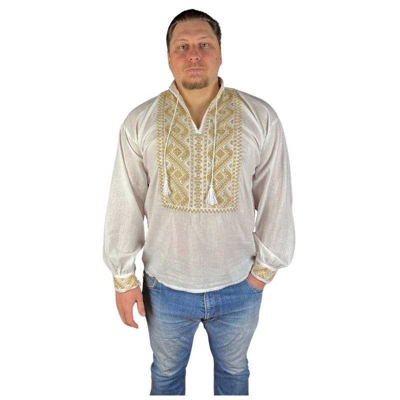 Fashion, accesorii si bijuterii - Barbati - Imbracaminte - Camasi barbati - Ie barbati CPF26 alb/bej , marimea S - Infinity.ro