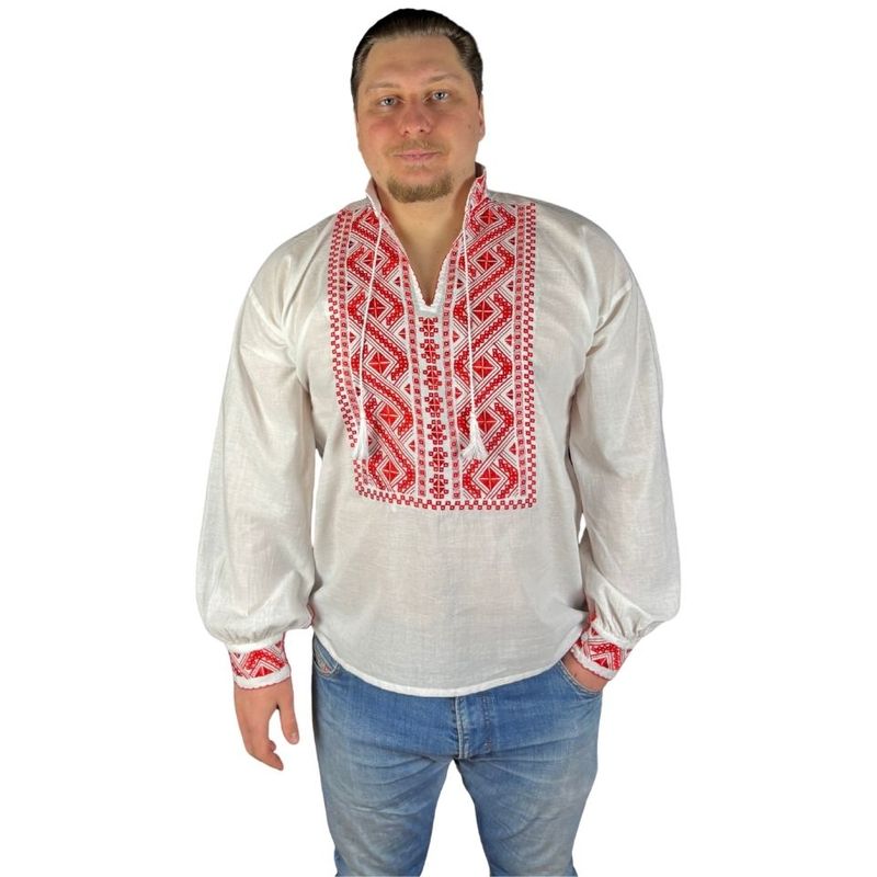 Fashion, accesorii si bijuterii - Barbati - Imbracaminte - Camasi barbati - Ie barbati CPF26 alb/rosu , marimea S - Infinity.ro