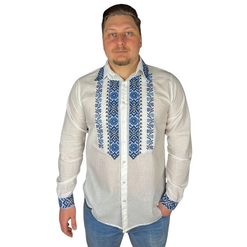 Fashion, accesorii si bijuterii - Barbati - Imbracaminte - Camasi barbati - Ie barbati CPM26 alb/albastru , marimea S - Infinity.ro
